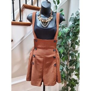 Sheln Curve Women Brown & Black Polyester Scoop Neck Sleeveless Romper Size L